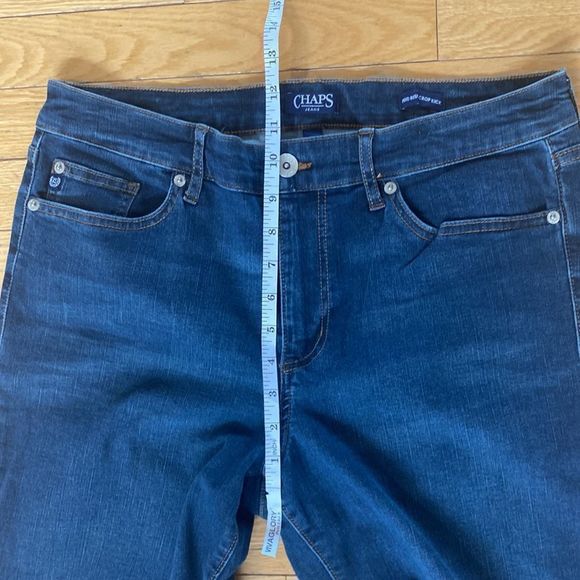 🔴 2 for $25 CHAPS Jeans Womens Mid Rise Crop Kick Jean size 14 length 29 - Picture 8 of 10